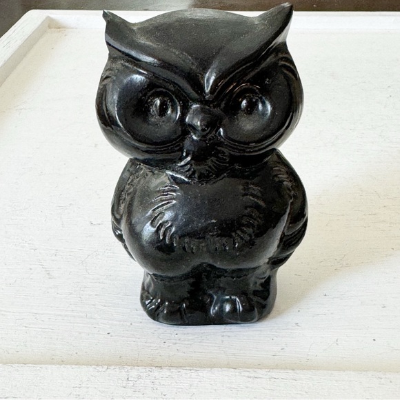 Handmade Crafted from Coal Owl Vintage Figurine Vintage - Picture 2 of 13